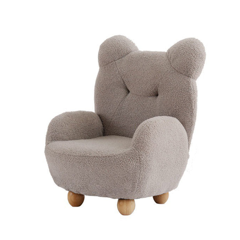 Lumendat Contemporary Creative Kids Bear Shape Lamb Fleece Rubberwood Sponge Sofa Backrest Armrest For Living Room Lumendat