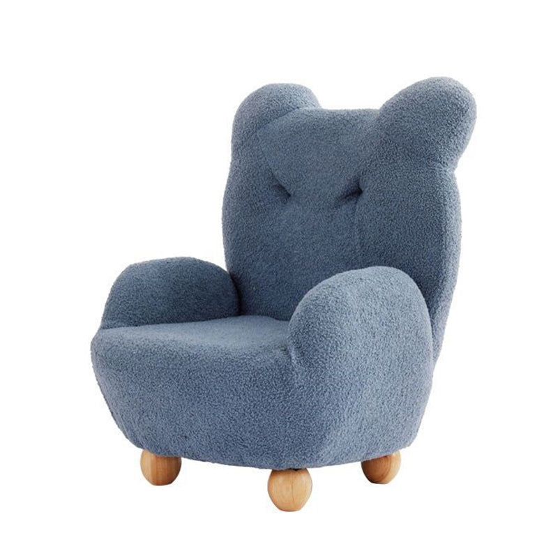 Lumendat Contemporary Creative Kids Bear Shape Lamb Fleece Rubberwood Sponge Sofa Backrest Armrest For Living Room Lumendat