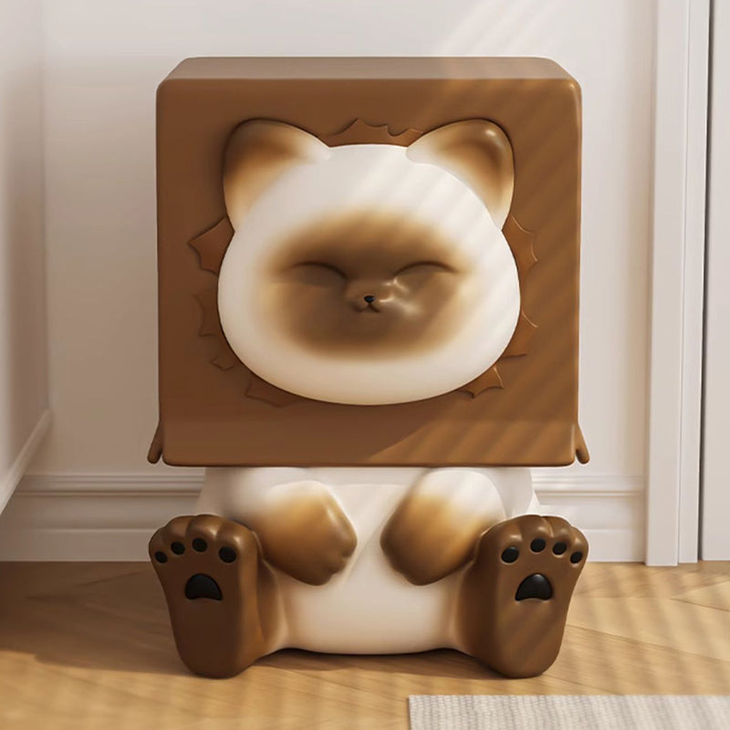 Lumendat Contemporary Creative Kids Cat Shape Resin Low Stool Backless Armless For Entryways Lumendat