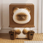 Lumendat Contemporary Creative Kids Cat Shape Resin Low Stool Backless Armless For Entryways Lumendat