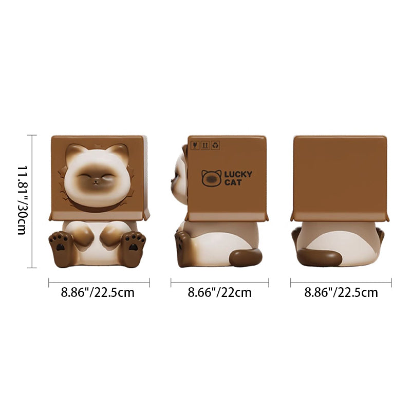 Lumendat Contemporary Creative Kids Cat Shape Resin Low Stool Backless Armless For Entryways Lumendat