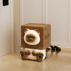 Lumendat Contemporary Creative Kids Cat Shape Resin Low Stool Backless Armless For Entryways Lumendat