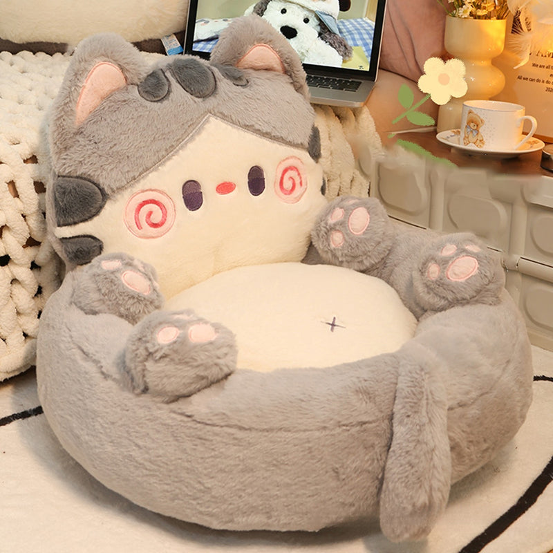 Lumendat Contemporary Creative Kids Cat Shape Velvet PP Cotton Sofa Backrest Armless For Living Room Lumendat