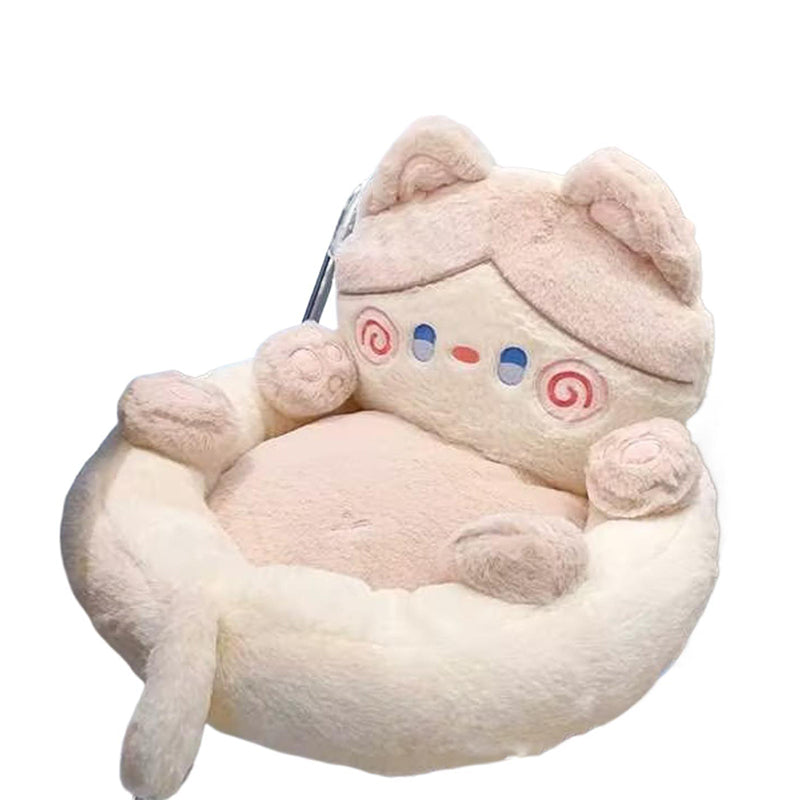 Lumendat Contemporary Creative Kids Cat Shape Velvet PP Cotton Sofa Backrest Armless For Living Room Lumendat