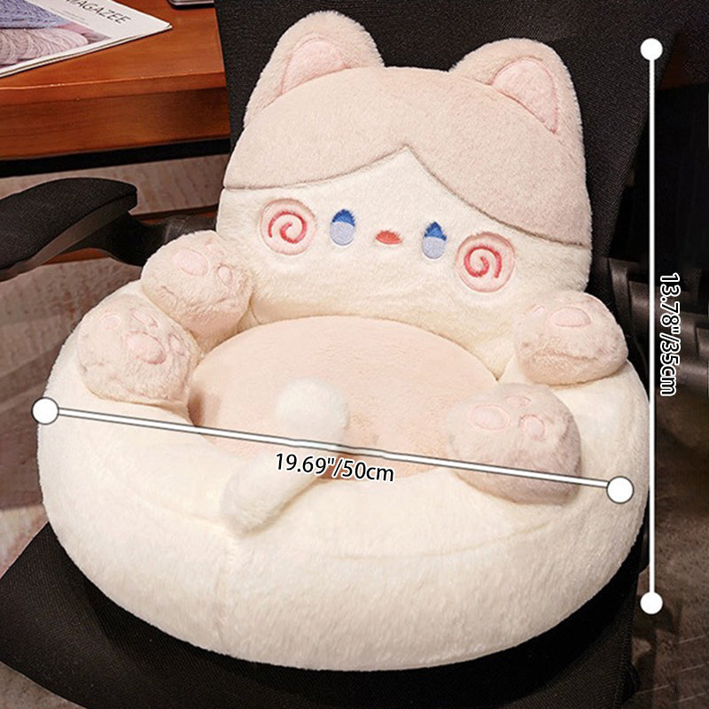 Lumendat Contemporary Creative Kids Cat Shape Velvet PP Cotton Sofa Backrest Armless For Living Room Lumendat