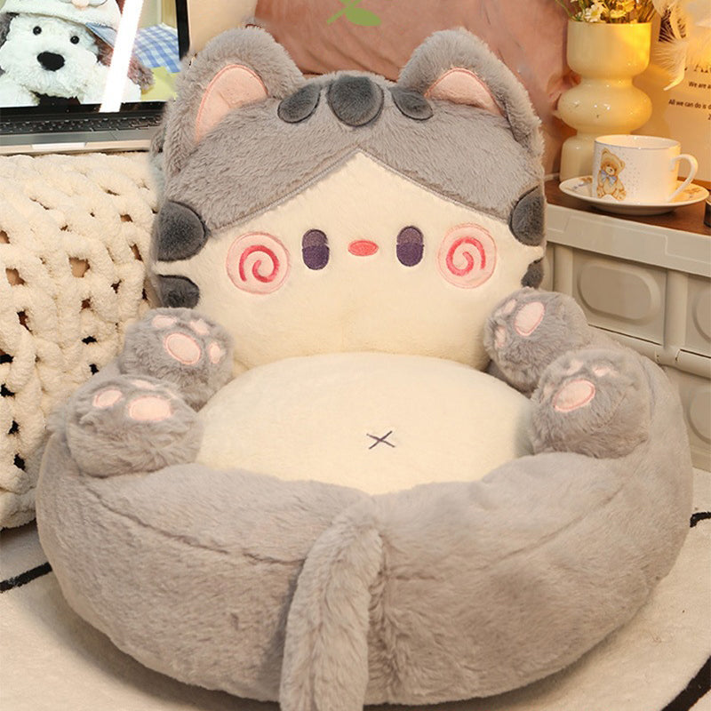 Lumendat Contemporary Creative Kids Cat Shape Velvet PP Cotton Sofa Backrest Armless For Living Room Lumendat