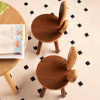Lumendat Contemporary Creative Kids Rabbit Shape Solid Wood Multi-layer Board Low Stool Backrest Armless For Living Room Lumendat
