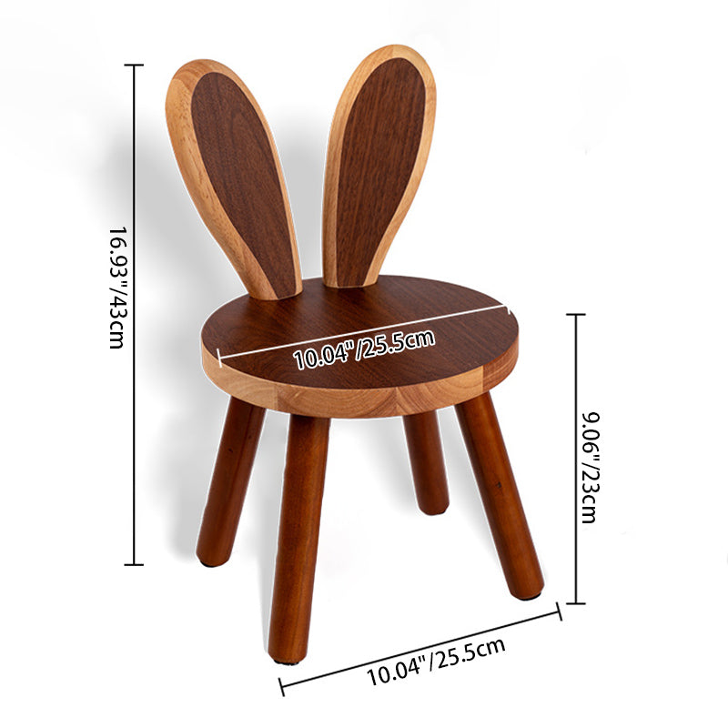Lumendat Contemporary Creative Kids Rabbit Shape Solid Wood Multi-layer Board Low Stool Backrest Armless For Living Room Lumendat