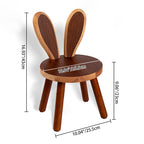 Lumendat Contemporary Creative Kids Rabbit Shape Solid Wood Multi-layer Board Low Stool Backrest Armless For Living Room Lumendat