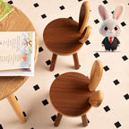 Lumendat Contemporary Creative Kids Rabbit Shape Solid Wood Multi-layer Board Low Stool Backrest Armless For Living Room Lumendat