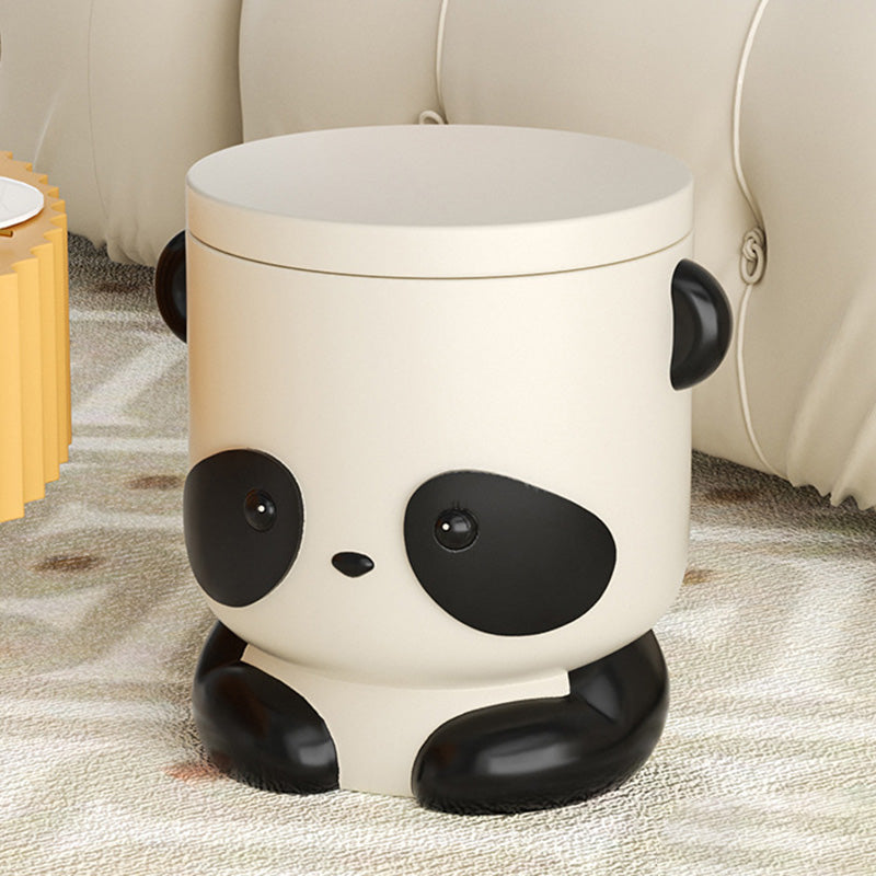 Lumendat Contemporary Creative Kids Panda Shape Resin Storage Low Stool Backless Armless For Living Room Lumendat