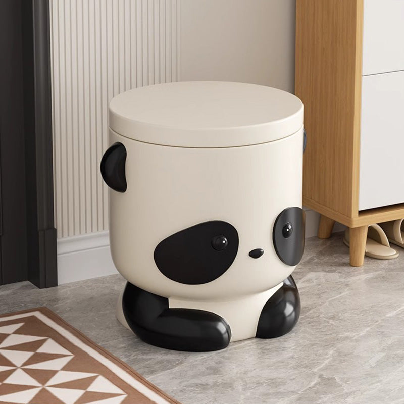 Lumendat Contemporary Creative Kids Panda Shape Resin Storage Low Stool Backless Armless For Living Room Lumendat