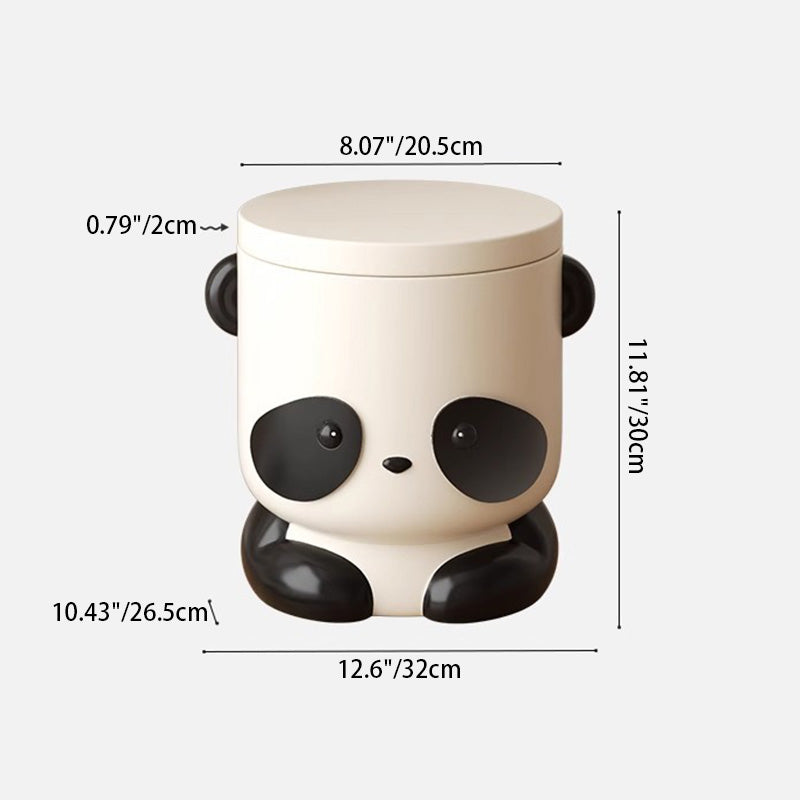 Lumendat Contemporary Creative Kids Panda Shape Resin Storage Low Stool Backless Armless For Living Room Lumendat