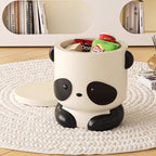 Lumendat Contemporary Creative Kids Panda Shape Resin Storage Low Stool Backless Armless For Living Room Lumendat