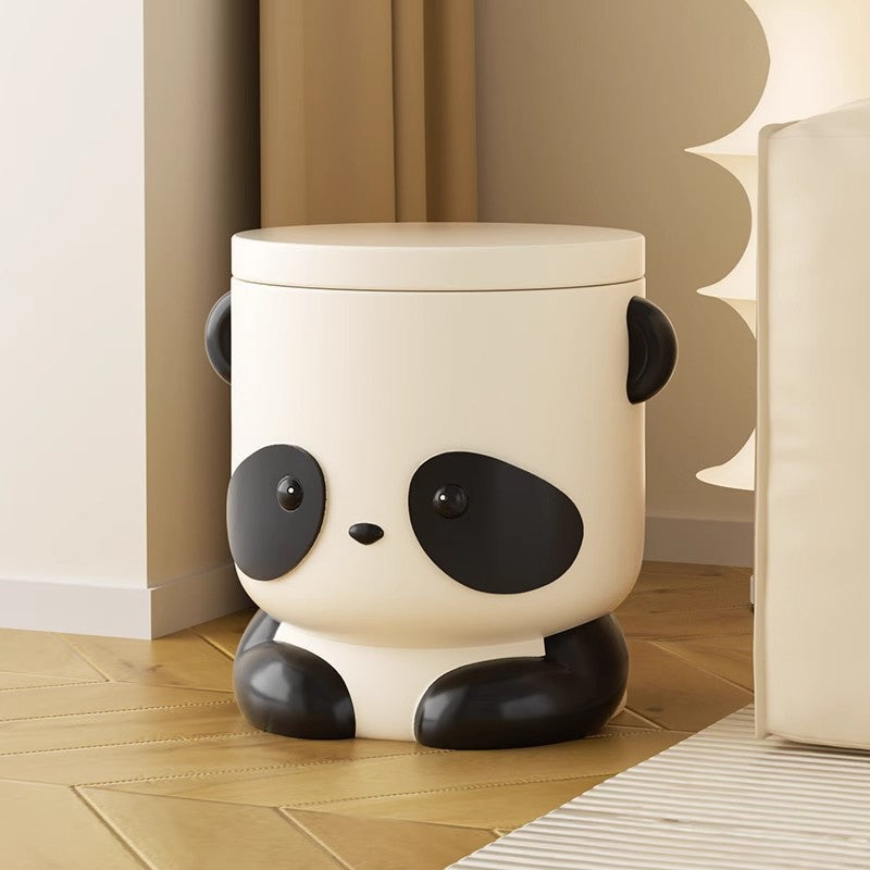 Lumendat Contemporary Creative Kids Panda Shape Resin Storage Low Stool Backless Armless For Living Room Lumendat