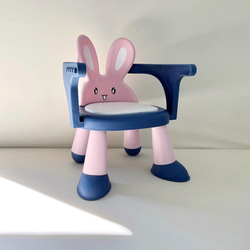Lumendat Contemporary Creative Kids Rabbit Shape PVC Leather PP Low Stool Backrest Armrest For Living Room Lumendat