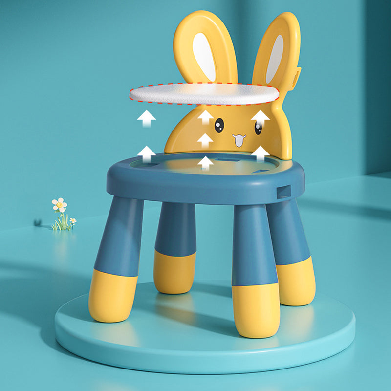 Lumendat Contemporary Creative Kids Rabbit Shape PVC Leather PP Low Stool Backrest Armrest For Living Room Lumendat