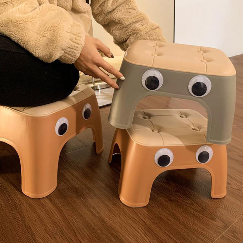 Lumendat Contemporary Creative Kids Rectangular PP Plastic Stackable Low Stool Backless Armless For Living Room Lumendat
