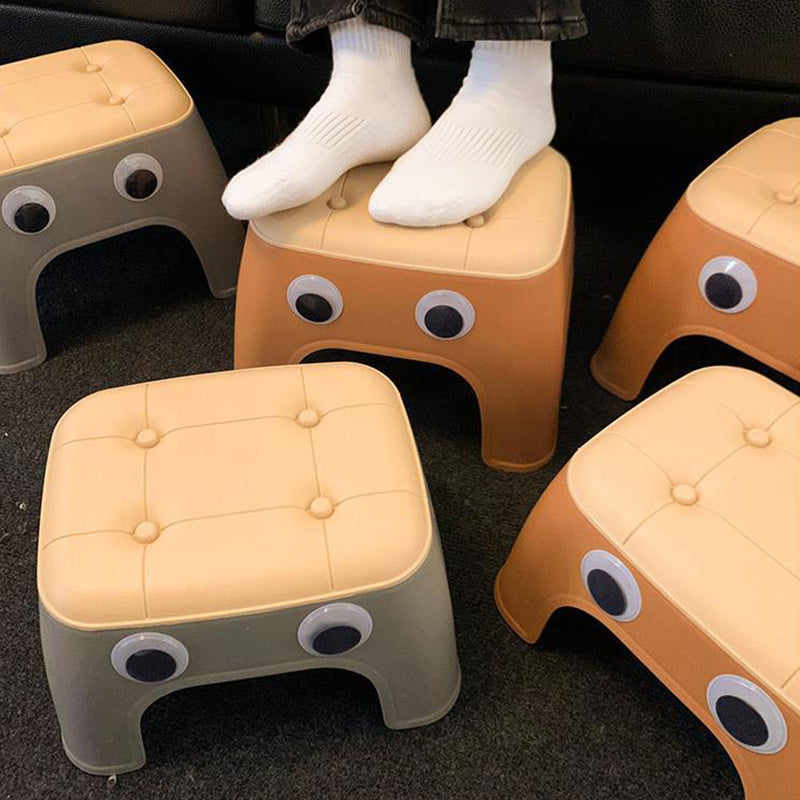 Lumendat Contemporary Creative Kids Rectangular PP Plastic Stackable Low Stool Backless Armless For Living Room Lumendat
