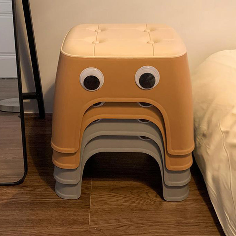 Lumendat Contemporary Creative Kids Rectangular PP Plastic Stackable Low Stool Backless Armless For Living Room Lumendat