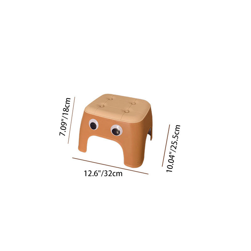 Lumendat Contemporary Creative Kids Rectangular PP Plastic Stackable Low Stool Backless Armless For Living Room Lumendat