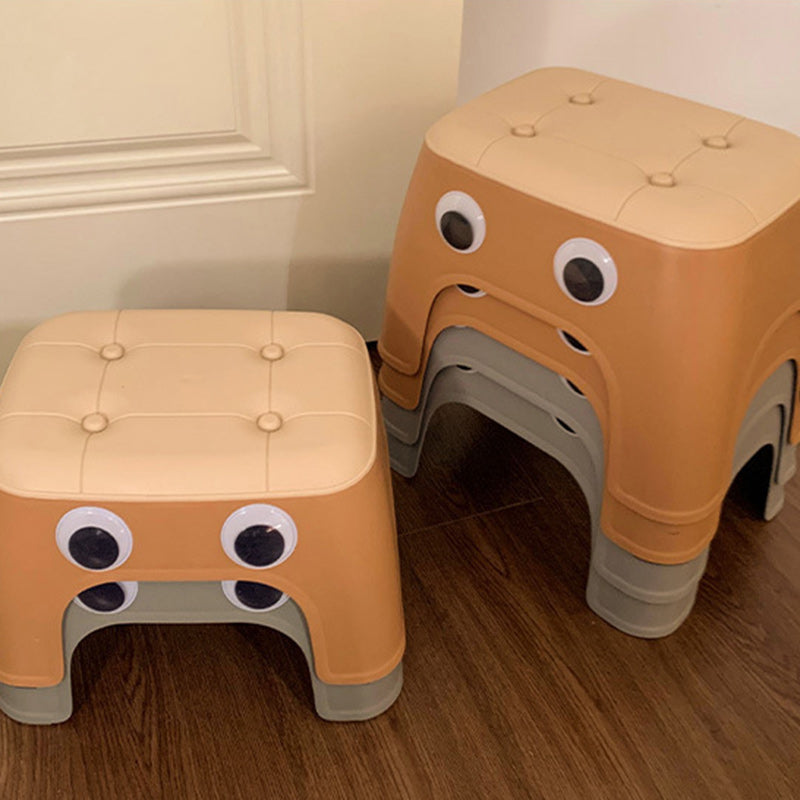 Lumendat Contemporary Creative Kids Rectangular PP Plastic Stackable Low Stool Backless Armless For Living Room Lumendat