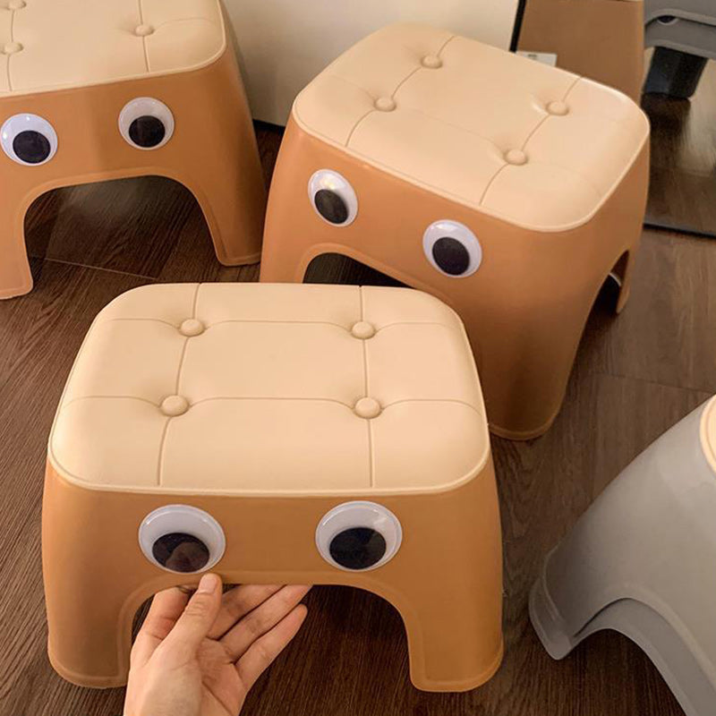 Lumendat Contemporary Creative Kids Rectangular PP Plastic Stackable Low Stool Backless Armless For Living Room Lumendat