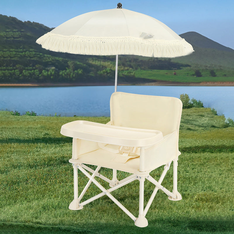Lumendat Modern Minimalist Oxford Fabric Square Kids Dining Chair Foldable High Chair With Backrest Armrests Tray For Garden & Restaurant Lumendat