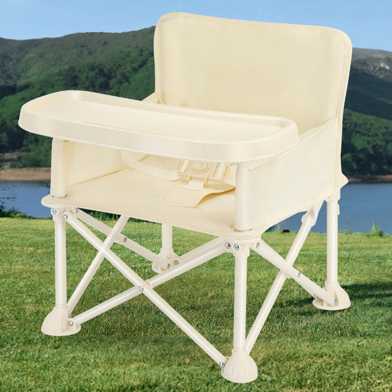 Lumendat Modern Minimalist Oxford Fabric Square Kids Dining Chair Foldable High Chair With Backrest Armrests Tray For Garden & Restaurant Lumendat