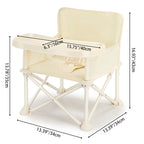 Lumendat Modern Minimalist Oxford Fabric Square Kids Dining Chair Foldable High Chair With Backrest Armrests Tray For Garden & Restaurant Lumendat