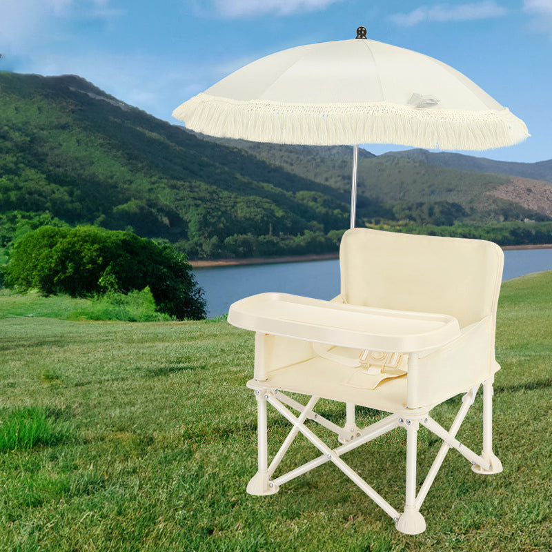 Lumendat Modern Minimalist Oxford Fabric Square Kids Dining Chair Foldable High Chair With Backrest Armrests Tray For Garden & Restaurant Lumendat