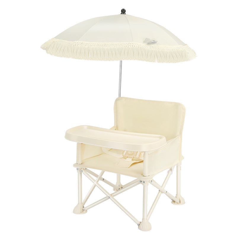 Lumendat Modern Minimalist Oxford Fabric Square Kids Dining Chair Foldable High Chair With Backrest Armrests Tray For Garden & Restaurant Lumendat