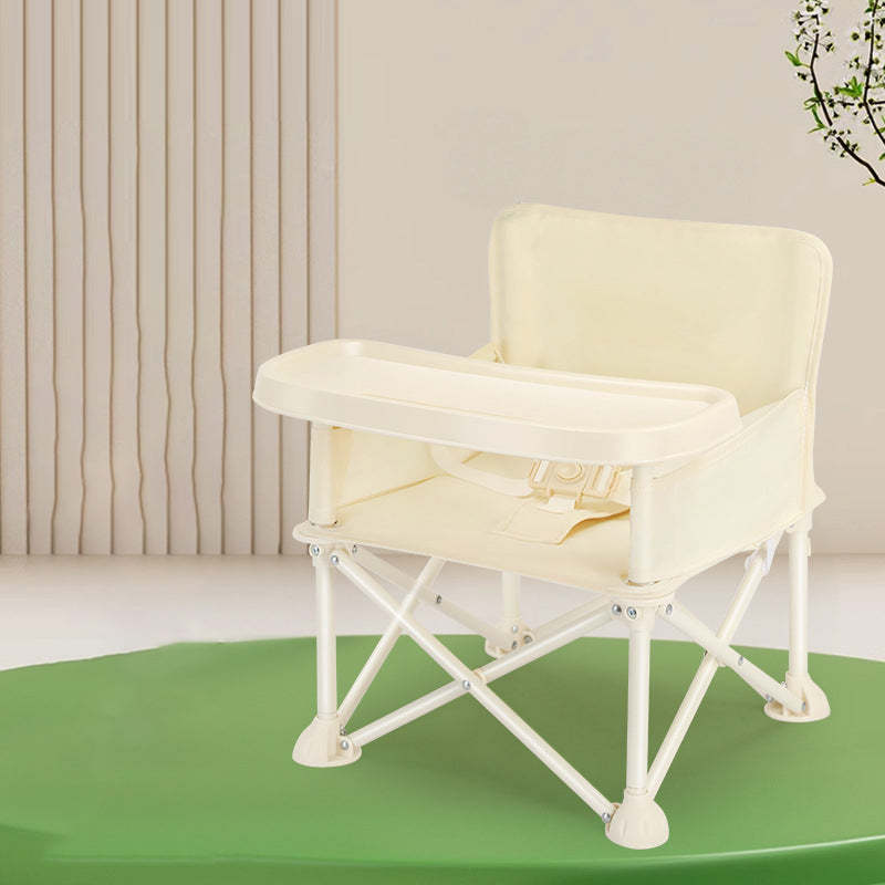Lumendat Modern Minimalist Oxford Fabric Square Kids Dining Chair Foldable High Chair With Backrest Armrests Tray For Garden & Restaurant Lumendat