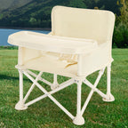 Lumendat Modern Minimalist Oxford Fabric Square Kids Dining Chair Foldable High Chair With Backrest Armrests Tray For Garden & Restaurant Lumendat