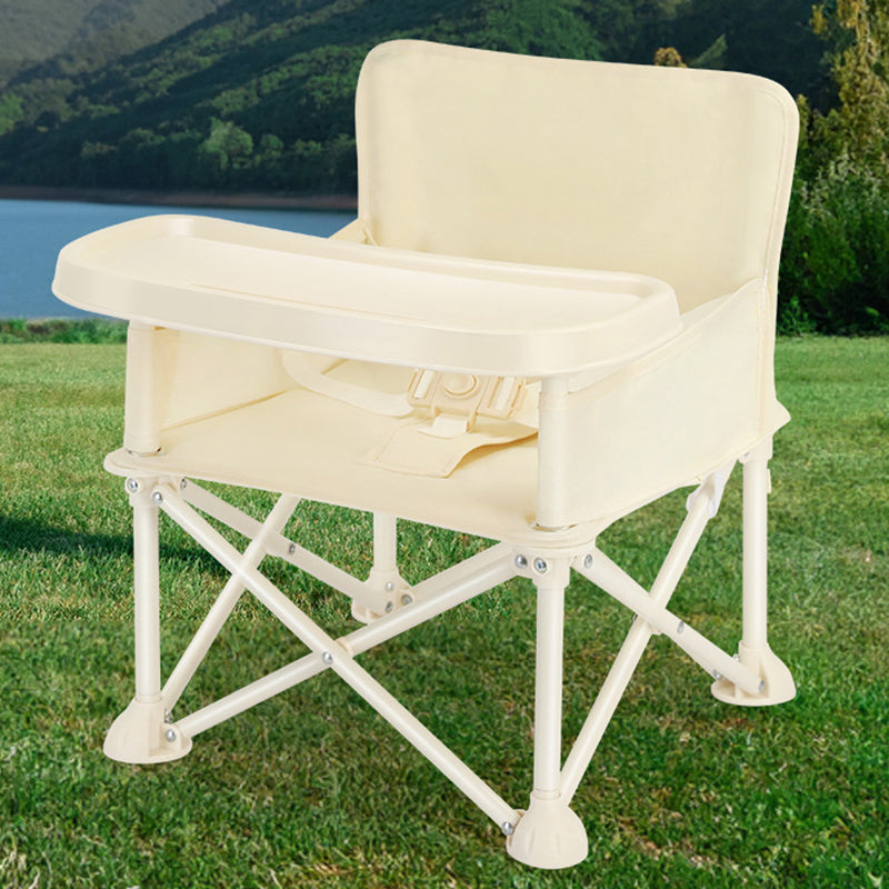 Lumendat Modern Minimalist Oxford Fabric Square Kids Dining Chair Foldable High Chair With Backrest Armrests Tray For Garden & Restaurant Lumendat