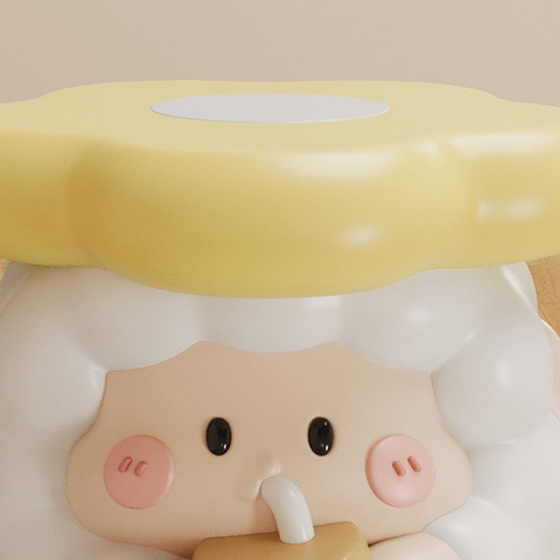 Lumendat Contemporary Creative Kids Resin Sheep-Shape Low Stool For Entryway, Living Room, Bedroom Lumendat