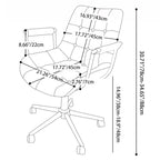 Contemporary Retro Square Rectangular Cat Scratch Leather Oil Wax Leather Wooden Board Nylon Steel 360°Swivel Movable Height Adjustable Desk Chair Backrest Armrest For Home Office DFM-F