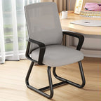 Modern Minimalist Square Rectangular Mesh Fabric Carbon Steel Desk Chair Backrest Armrest For Home Office DFM-F