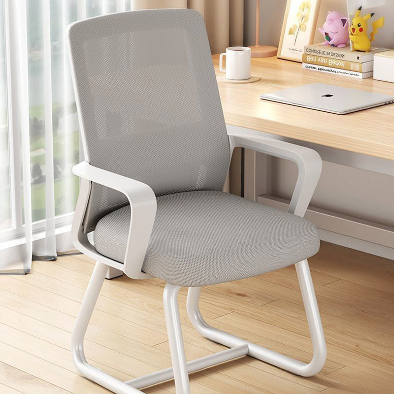 Modern Minimalist Square Rectangular Mesh Fabric Carbon Steel Desk Chair Backrest Armrest For Home Office DFM-F