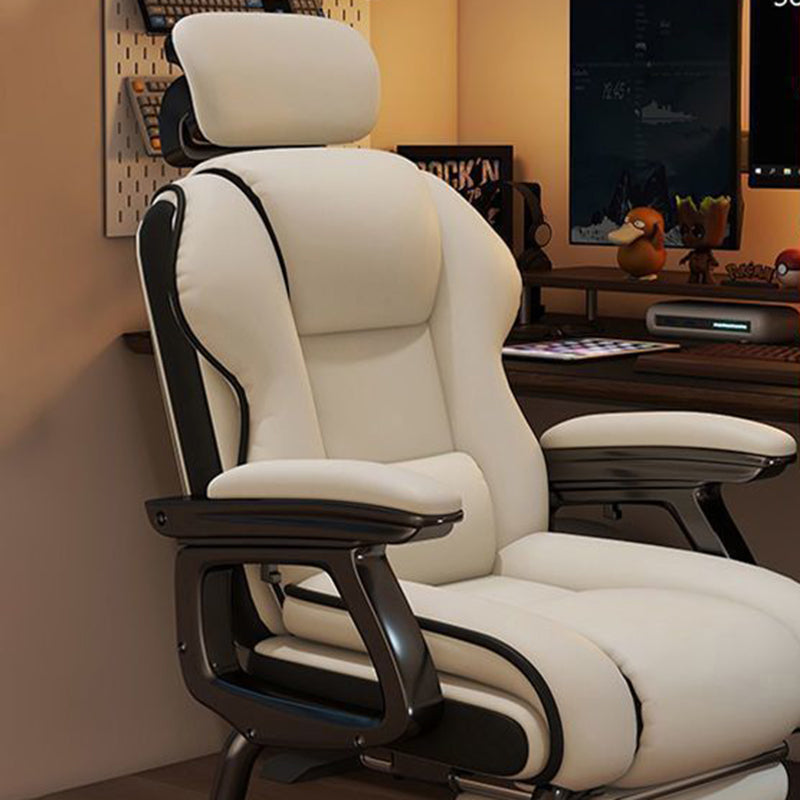 Modern Minimalist Square PU Leather Nylon MDF Iron Desk Chair Backrest Armrest For Home Office