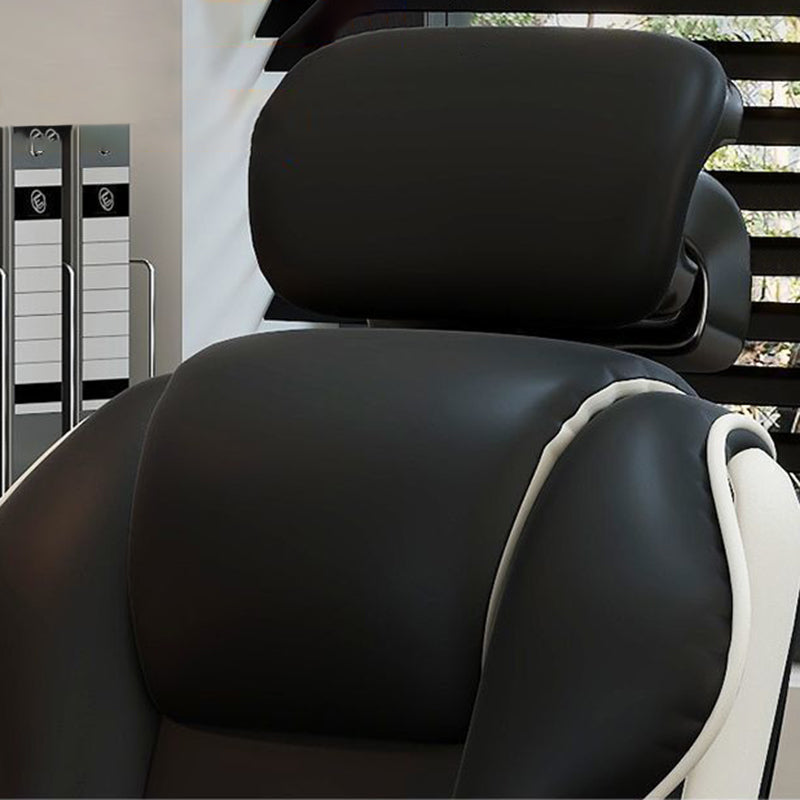Modern Minimalist Square PU Leather Nylon MDF Iron Desk Chair Backrest Armrest For Home Office