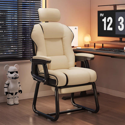 Modern Minimalist Square PU Leather Nylon MDF Iron Desk Chair Backrest Armrest For Home Office