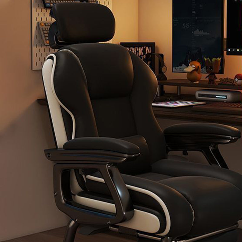 Modern Minimalist Square PU Leather Nylon MDF Iron Desk Chair Backrest Armrest For Home Office