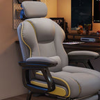 Modern Minimalist Square PU Leather Nylon MDF Iron Desk Chair Backrest Armrest For Home Office DFM-F