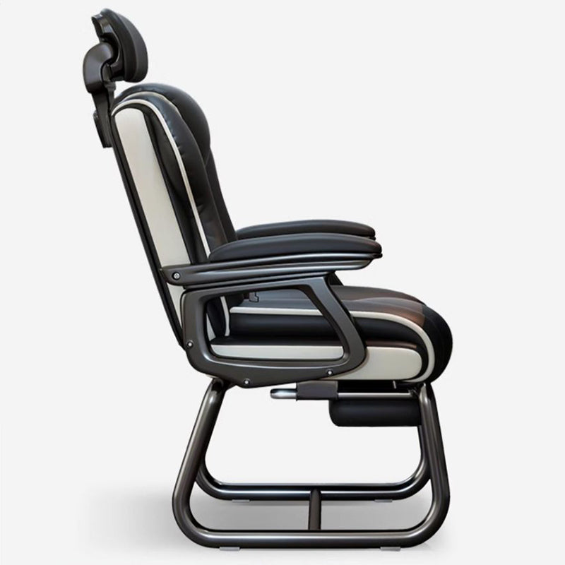 Modern Minimalist Square PU Leather Nylon MDF Iron Desk Chair Backrest Armrest For Home Office