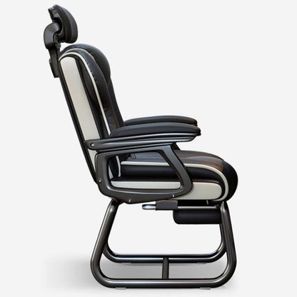 Modern Minimalist Square PU Leather Nylon MDF Iron Desk Chair Backrest Armrest For Home Office