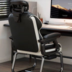 Modern Minimalist Square PU Leather Nylon MDF Iron Desk Chair Backrest Armrest For Home Office DFM-F