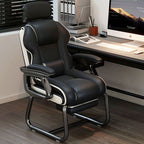 Modern Minimalist Square PU Leather Nylon MDF Iron Desk Chair Backrest Armrest For Home Office DFM-F