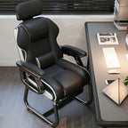 Modern Minimalist Square PU Leather Nylon MDF Iron Desk Chair Backrest Armrest For Home Office DFM-F
