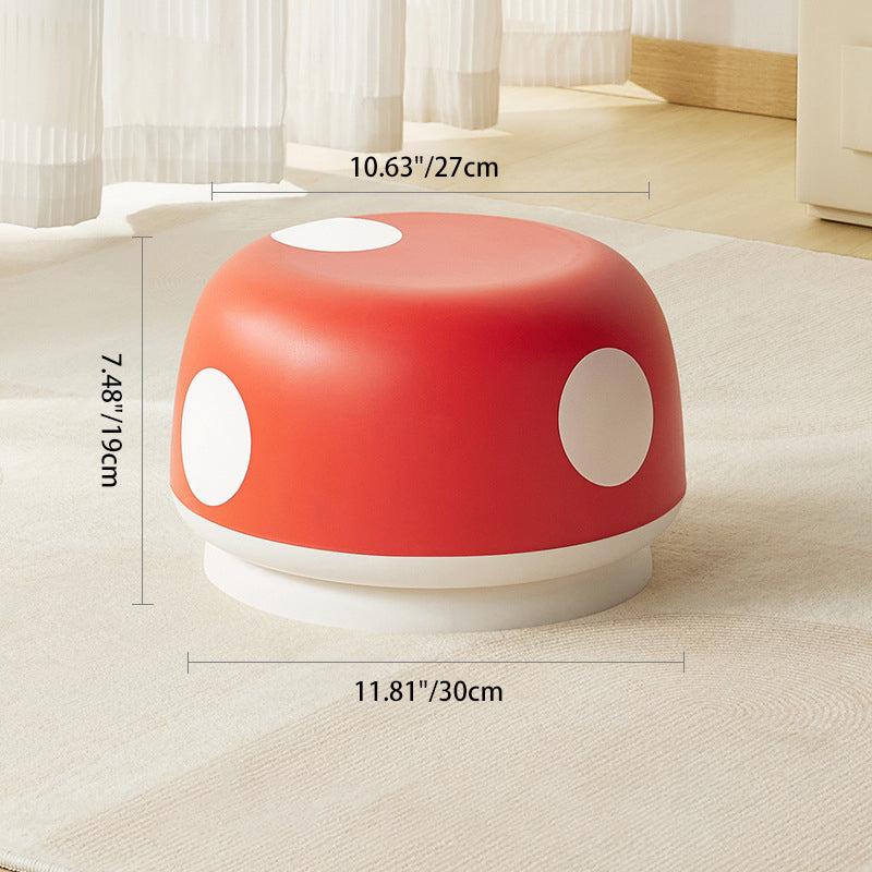 Lumendat Contemporary Creative Kids PP Plastic Mushroom Shape Round Low Stool Stackable For Entryways, Living Room, Bedroom Lumendat